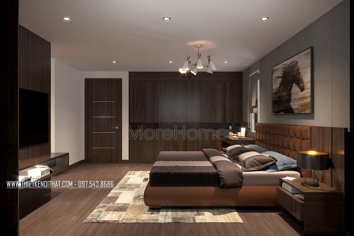Thiết kế nội thất phòng ngủ biệt thự Ecopark Văn Giang 